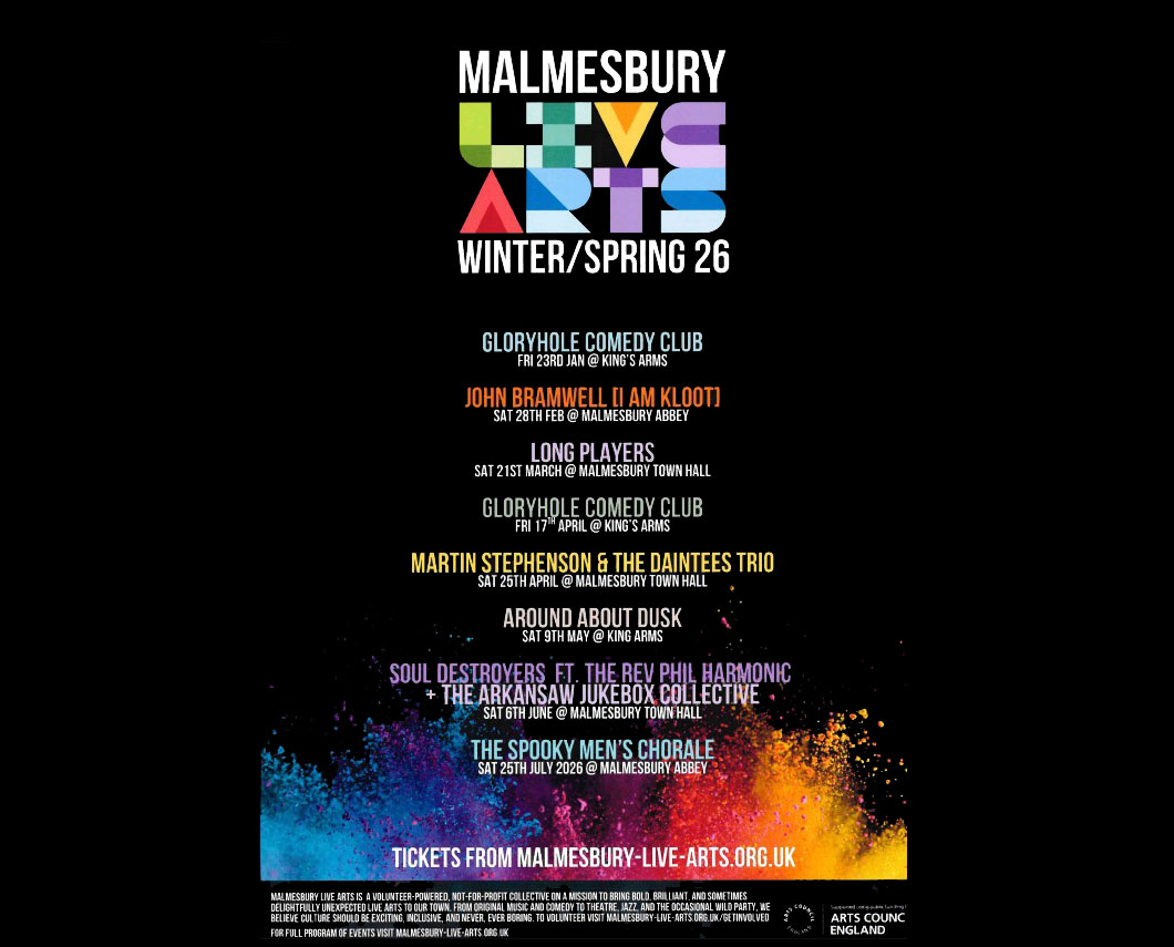 Malmesbury Live Arts Winter/Spring programme